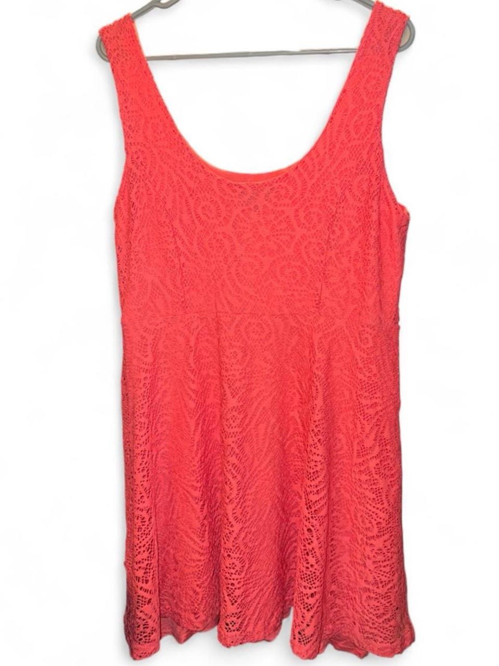 Apt. 9 Coral Lace Sleeveless Mini Dress - Size L